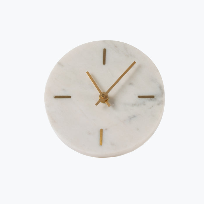 White Marble bordklokke