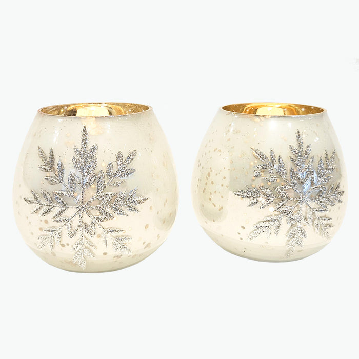Snowrose telysholder 2 stk