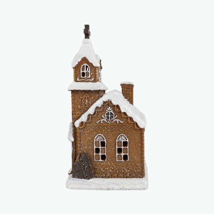 Gingerbread kirke m/LED lys