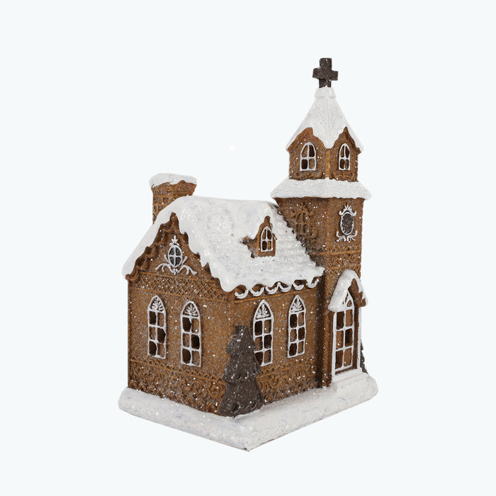 Gingerbread kirke m/LED lys