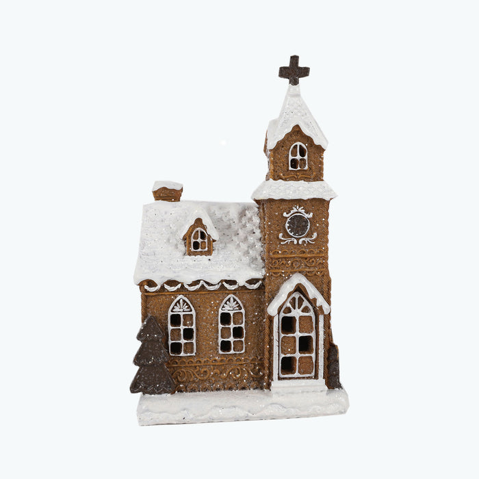 Gingerbread kirke m/LED lys