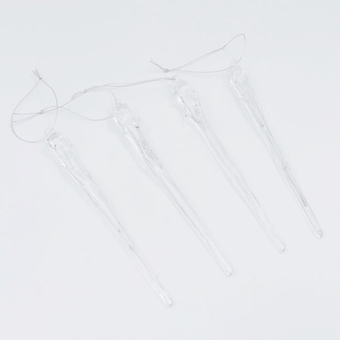 Julepynt istapp m/dråper 20 cm 4 stk