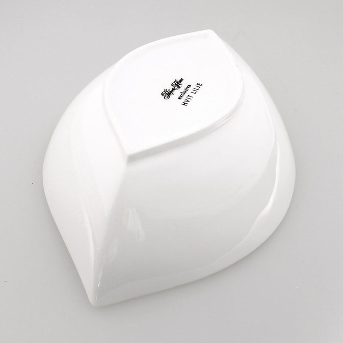Hvit Lilje oval frokostskål 4 stk