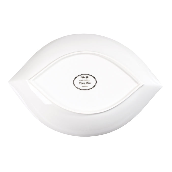 Hvit Lilje oval tallerken 4 stk