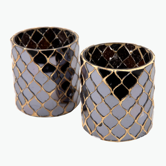 Mosaïque Noir telysholder 2 stk