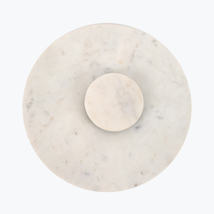 White Marble serveringsbrett med svingfunksjon