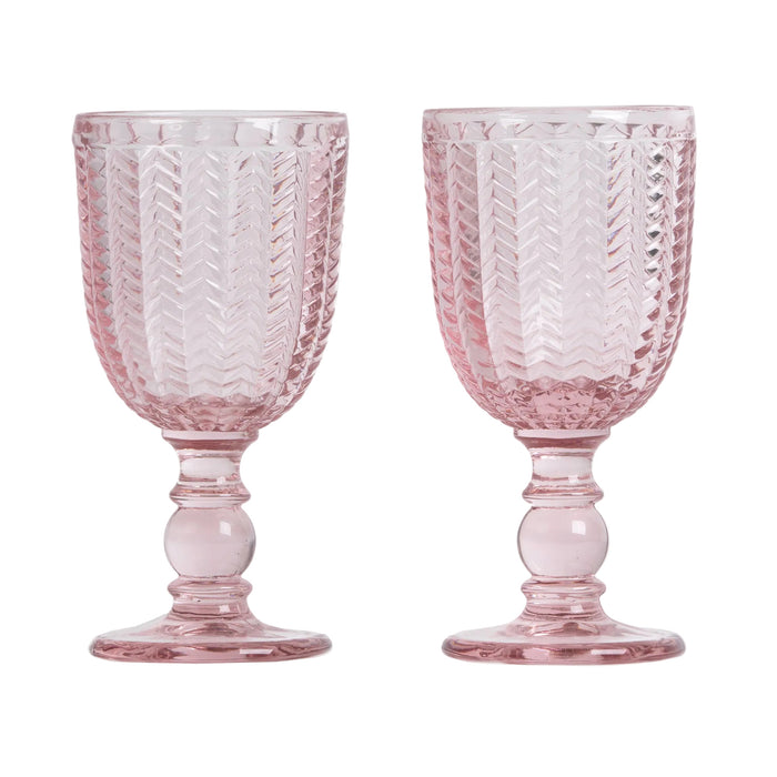 Carla vinglass 2 stk rosa
