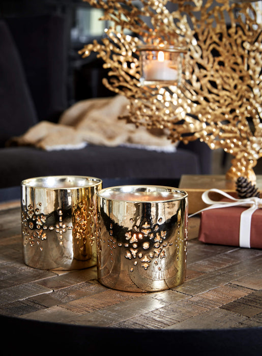 Golden Snowflake telysholder 2 stk